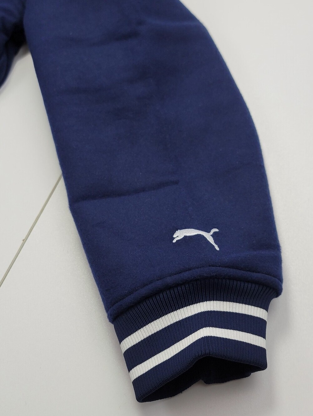 PUMA Sticker Pack Basketball Varsity Jacket Men's Size XXL Navy Blue $200 NEW - Picture 7 of 12